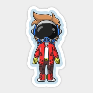 Cute Astronaut Punk Cartoon Sticker